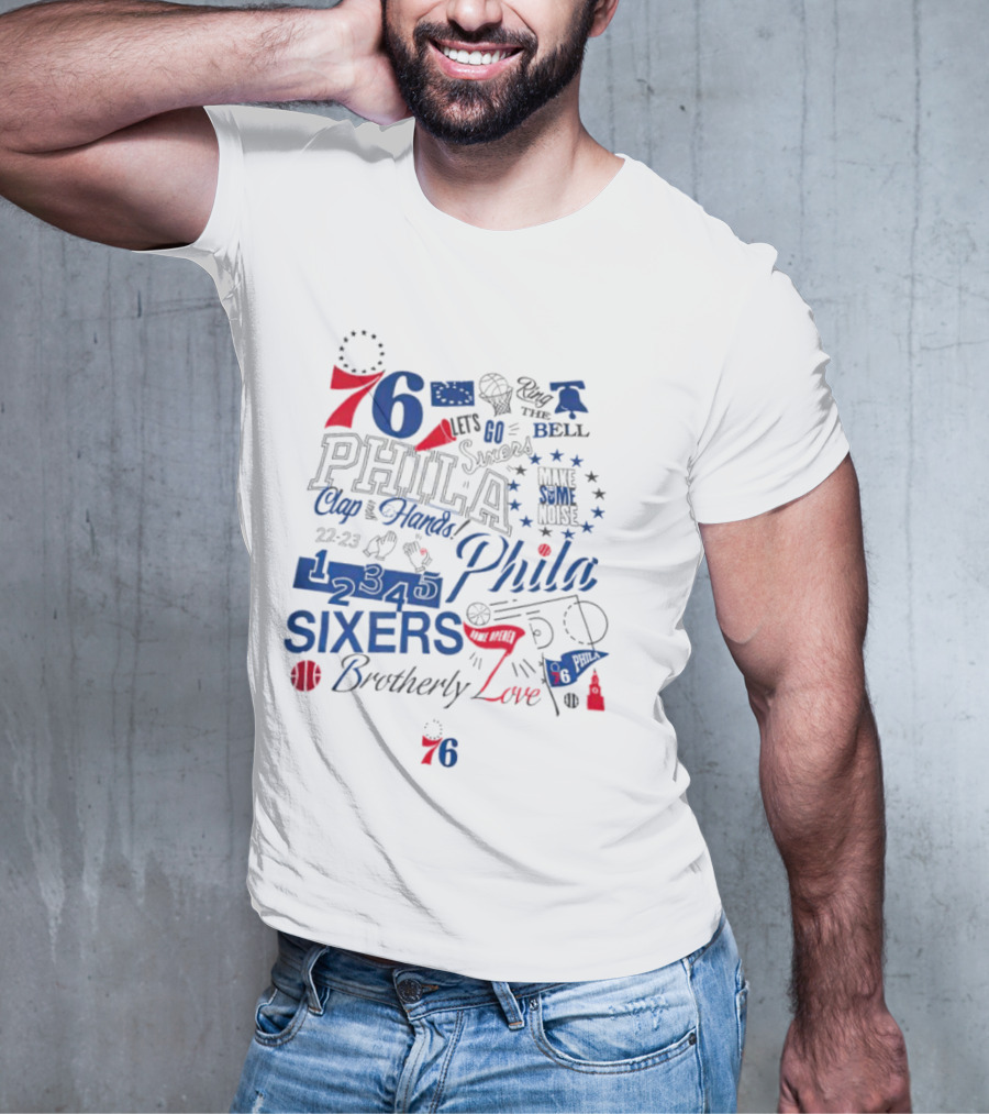 Philadelphia 76ers Clap Hands Go Phila Sixers Stars 76 1949 T-Shirt