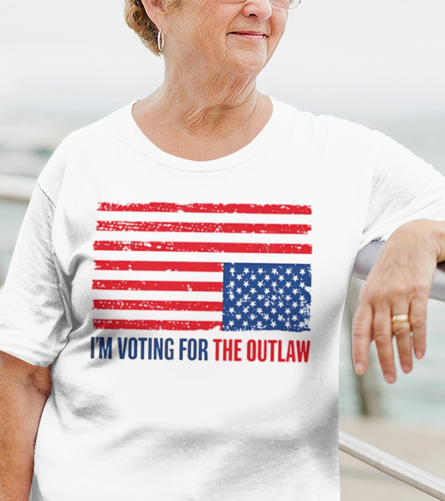 USA Flag I'm Voting For The Outlaw Distressed American T-Shirt
