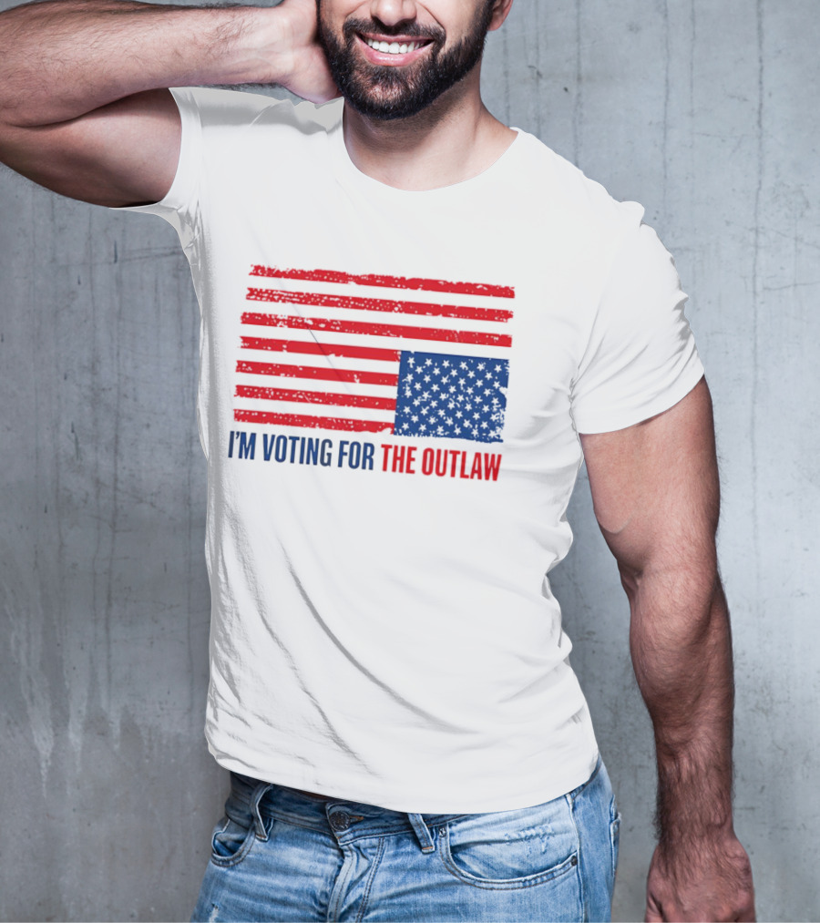 USA Flag I'm Voting For The Outlaw Distressed American T-Shirt