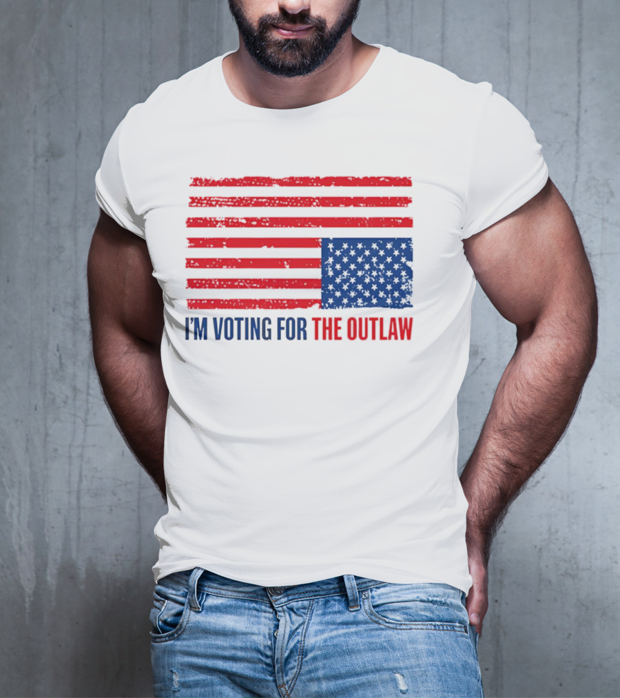 USA Flag I'm Voting For The Outlaw Distressed American T-Shirt