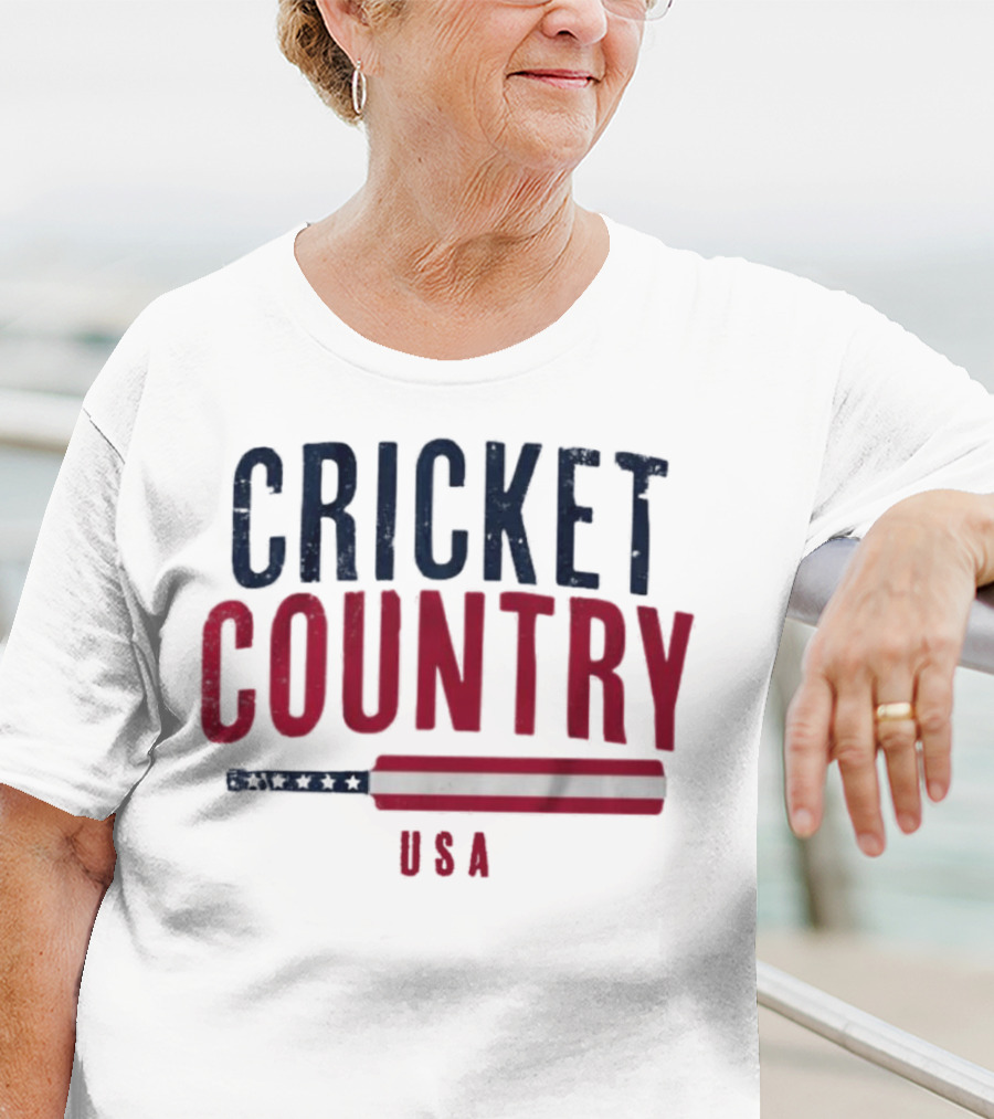 Cricket Country USA American Flag Bat T-Shirt