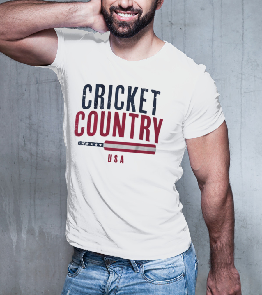 Cricket Country USA American Flag Bat T-Shirt