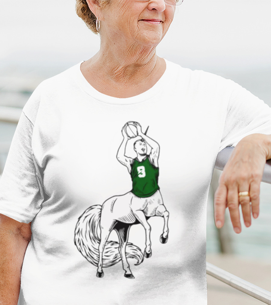 Kristaps Porzingis Unicorn Centaur Basketball Jumper 9 T-Shirt