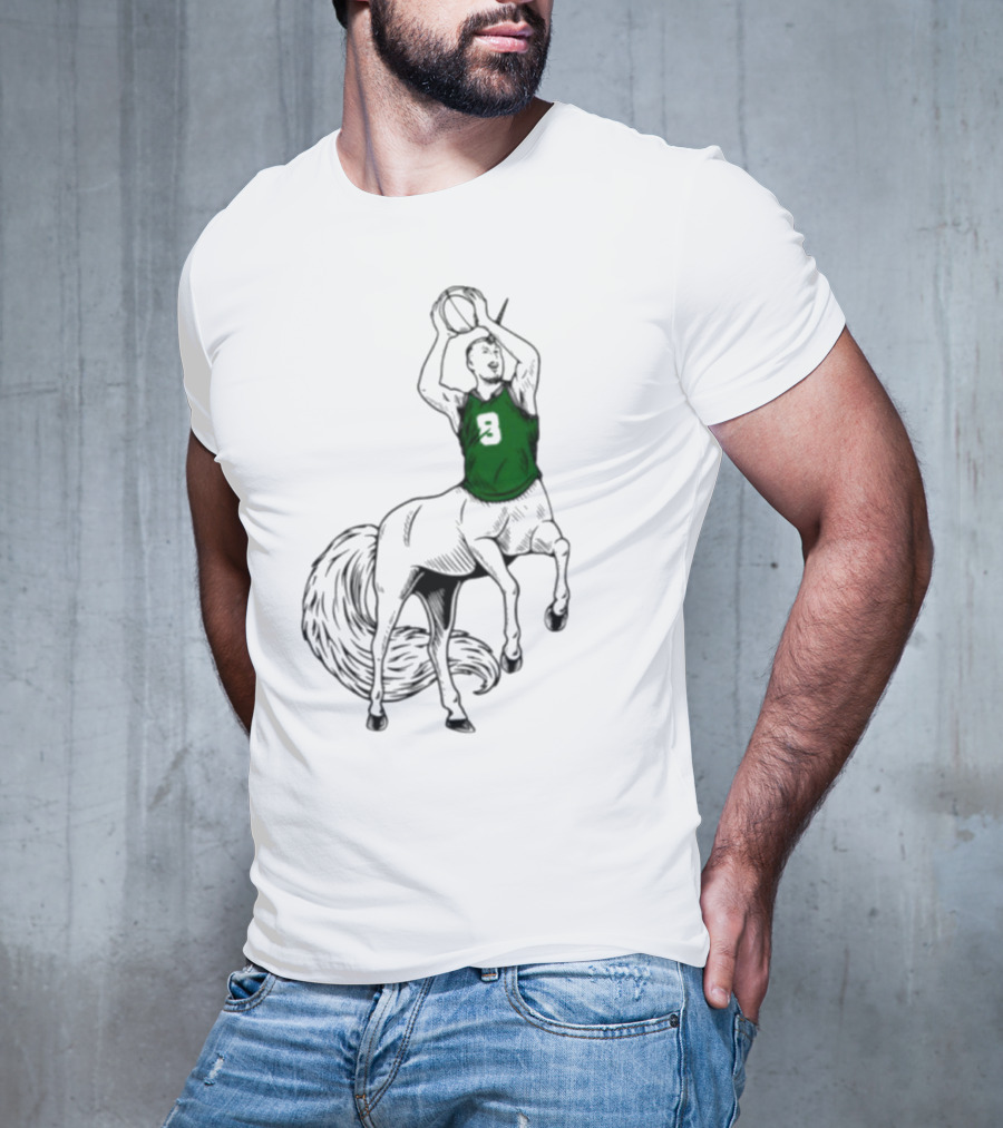 Kristaps Porzingis Unicorn Centaur Basketball Jumper 9 T-Shirt