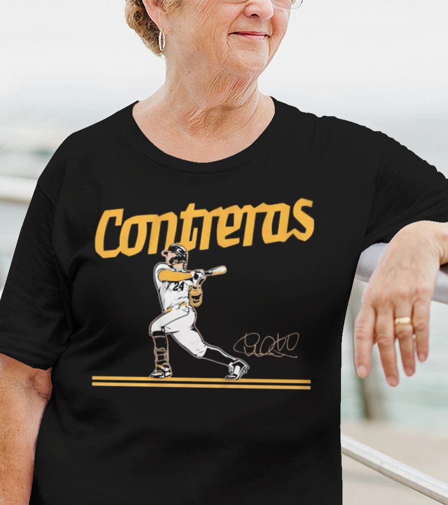 Contreras Milwaukee Brewers Slugger Swing Signature T-Shirt