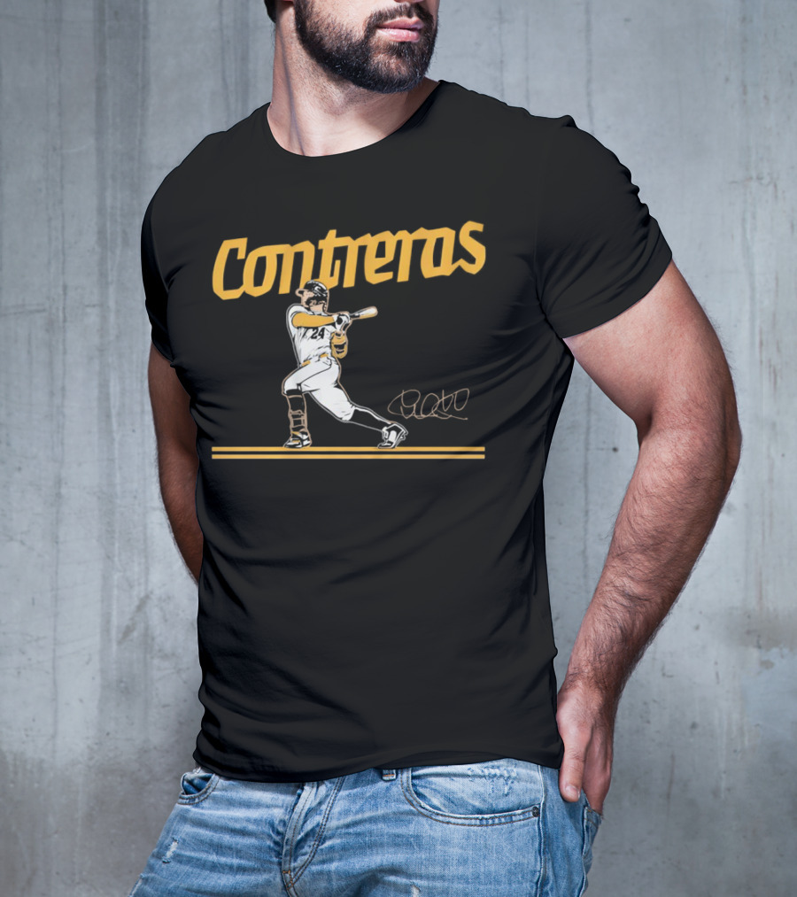 Contreras Milwaukee Brewers Slugger Swing Signature T-Shirt