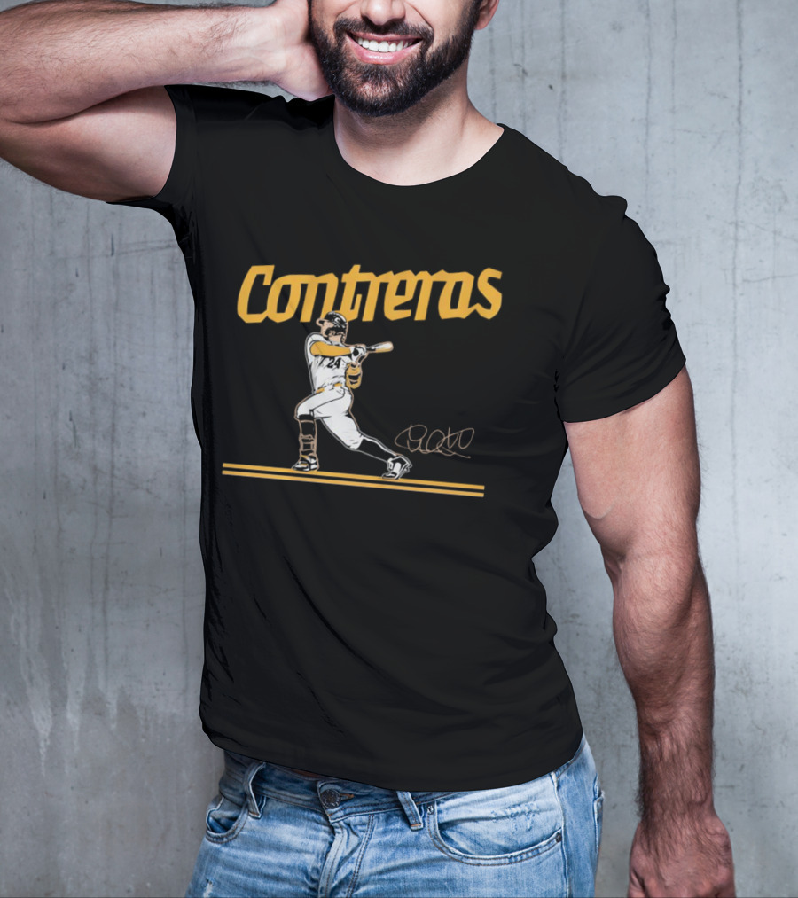 Contreras Milwaukee Brewers Slugger Swing Signature T-Shirt
