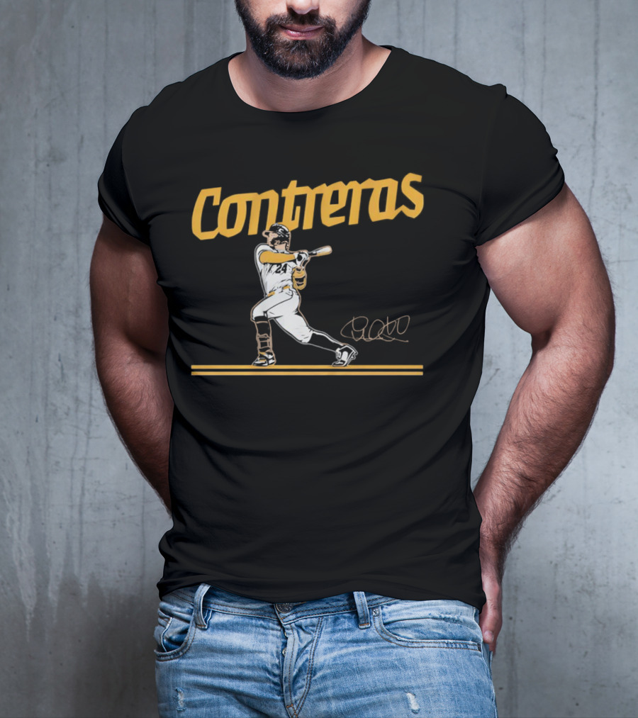 Contreras Milwaukee Brewers Slugger Swing Signature T-Shirt