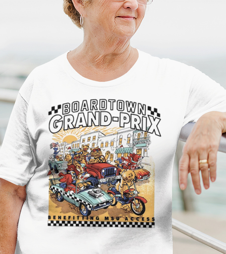 Boardtown Grand-Prix Colorful Animal Parade Benefit MSU Access T-Shirt