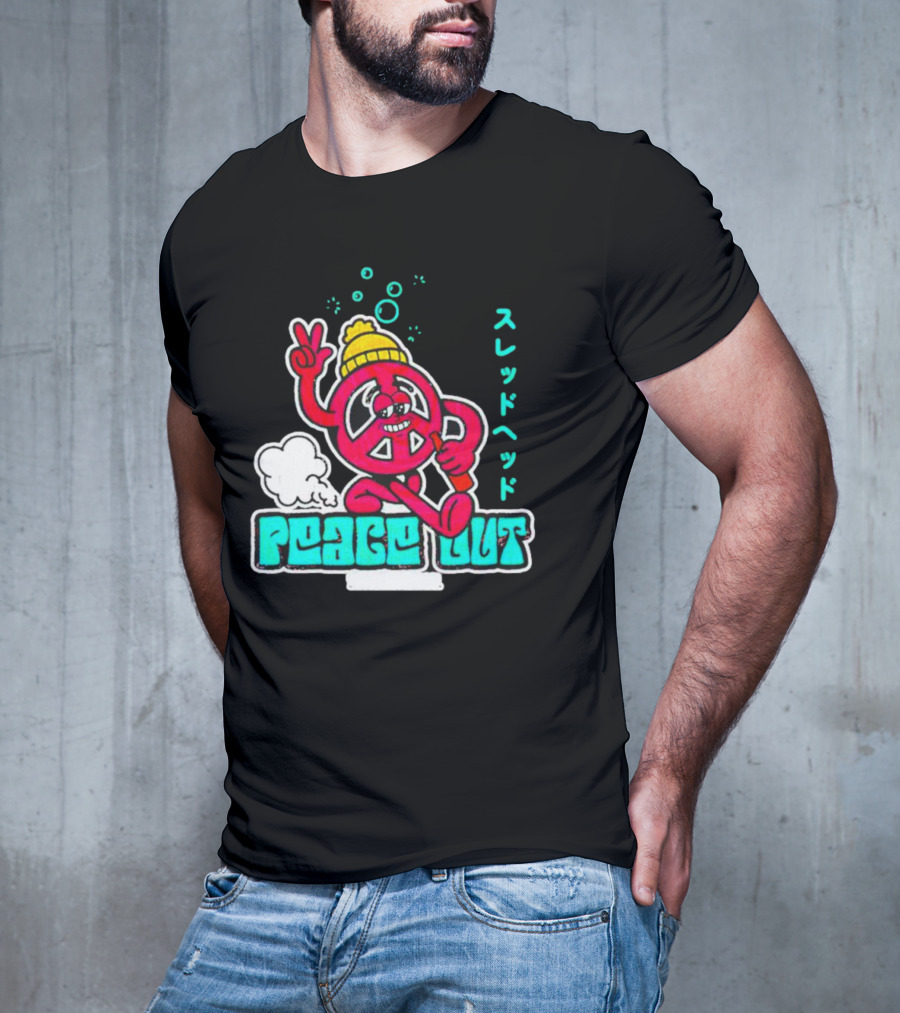 Peace Out Threadhead Japanese Text Bubble Elements T-Shirt