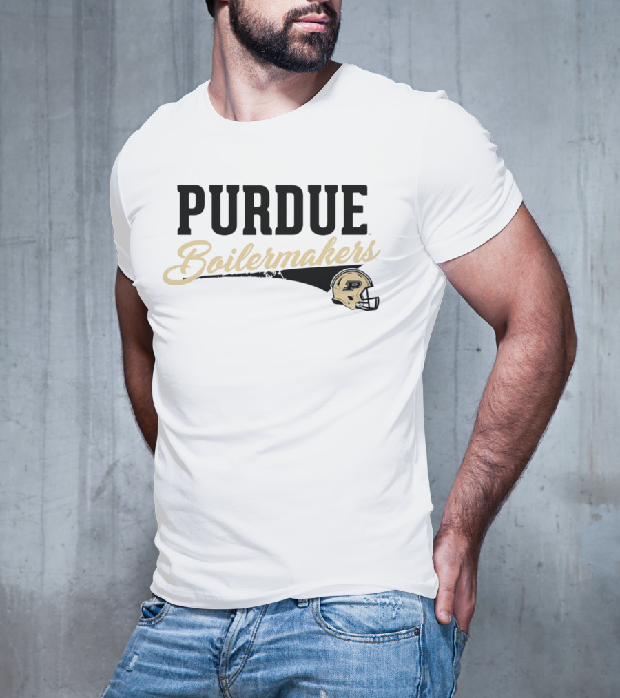 Purdue Boilermakers Script With Iconic Helmet T-Shirt
