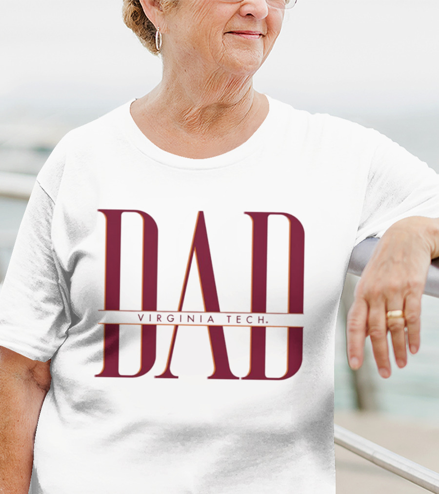Virginia Tech Dad Bold Red Lettering T-Shirt