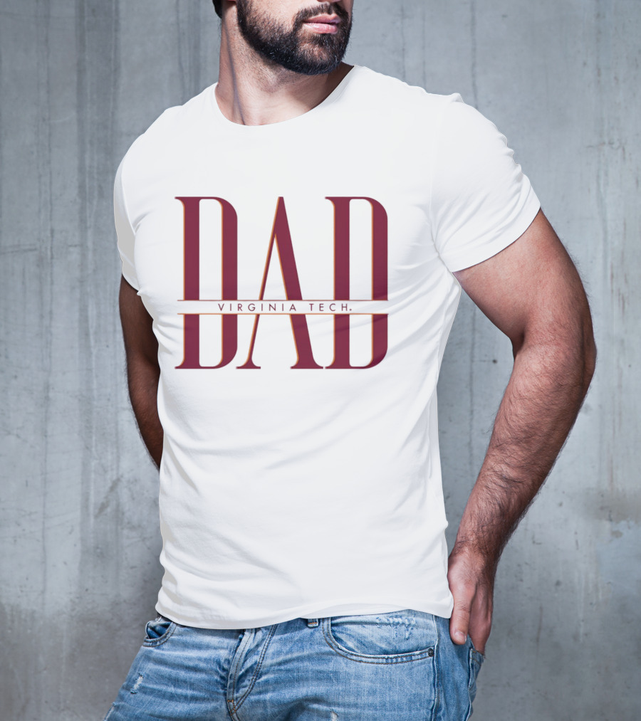 Virginia Tech Dad Bold Red Lettering T-Shirt