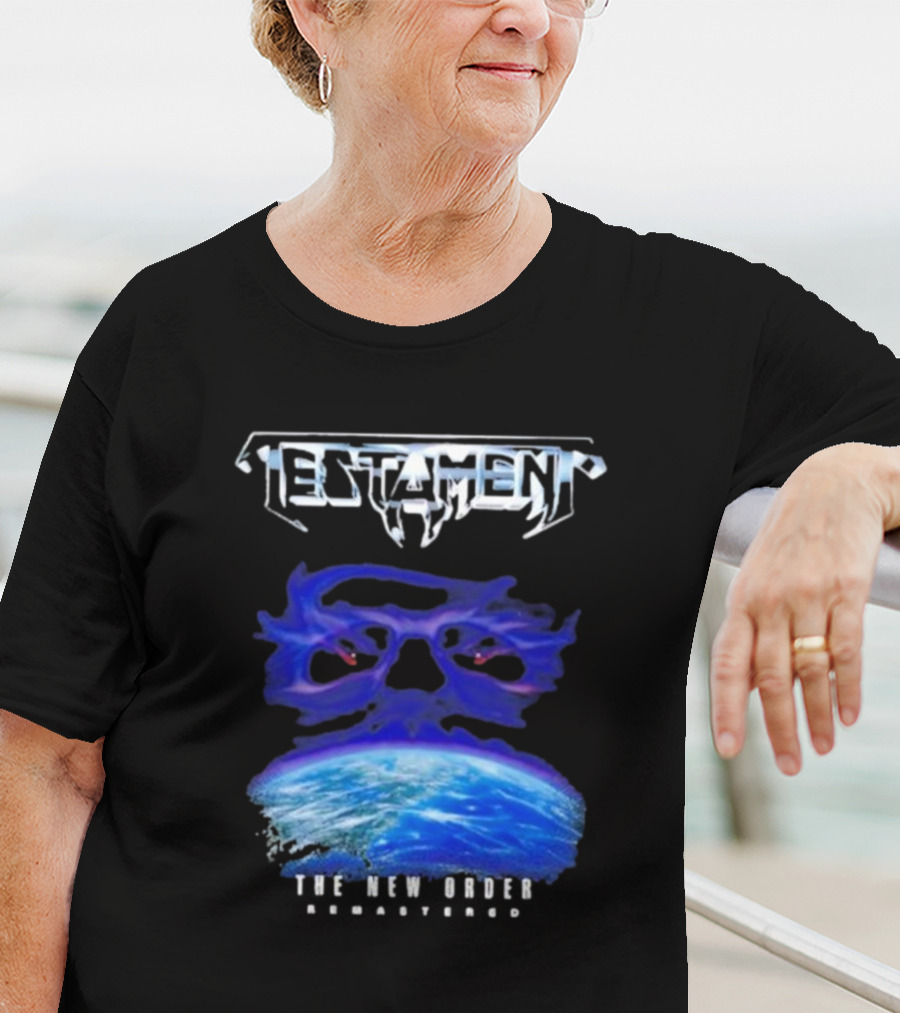 Testament The New Order Remastered Earth Skull T-Shirt