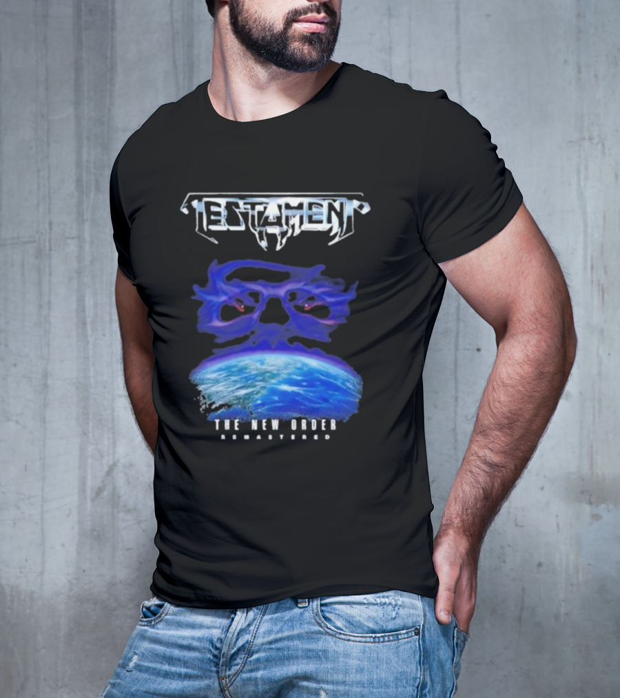 Testament The New Order Remastered Earth Skull T-Shirt
