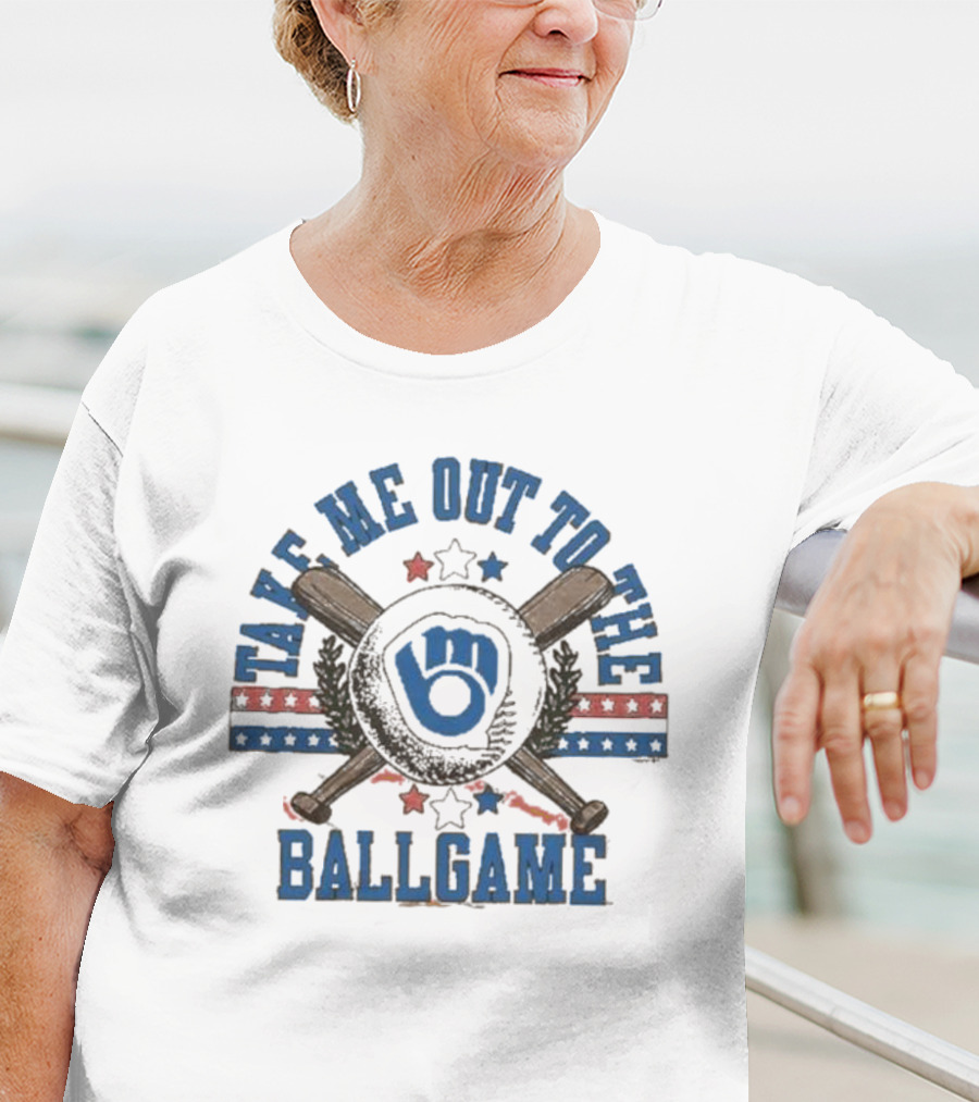 Milwaukee Brewers Take Me Out To The Ballgame Retro Baseball T-Shirt