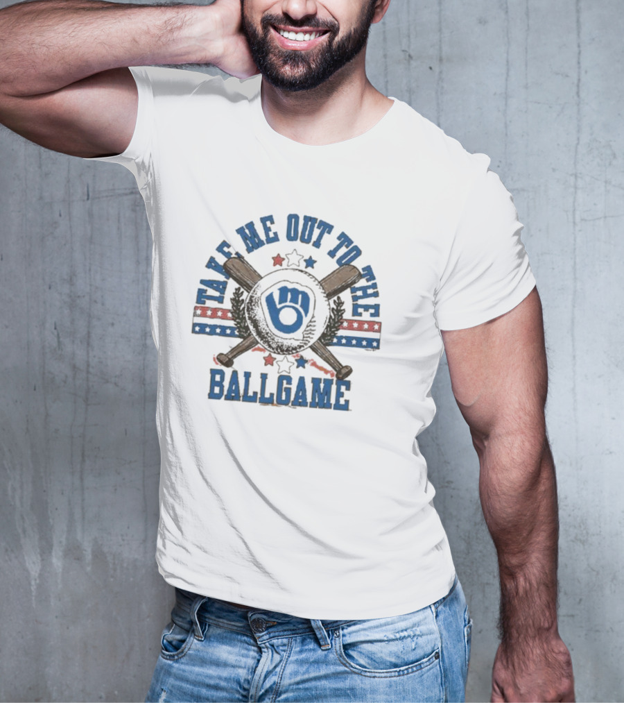 Milwaukee Brewers Take Me Out To The Ballgame Retro Baseball T-Shirt