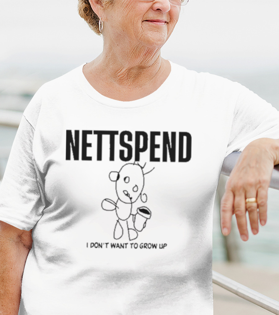NETTSPEND I Don’t Want To Grow Up Sketch Figure With Cup T-Shirt