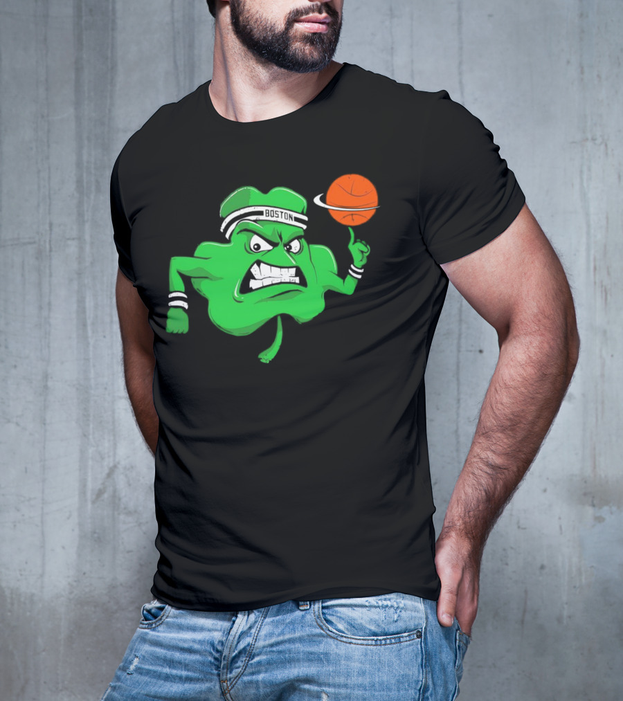 Boston Celtics Angry Clover Basketball T-Shirt