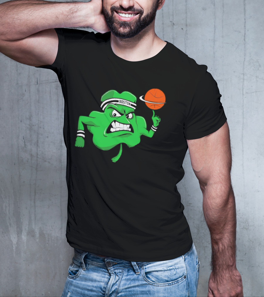 Boston Celtics Angry Clover Basketball T-Shirt