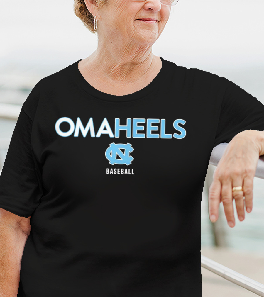 OMAHEELS North Carolina Tar Heels Baseball T-Shirt