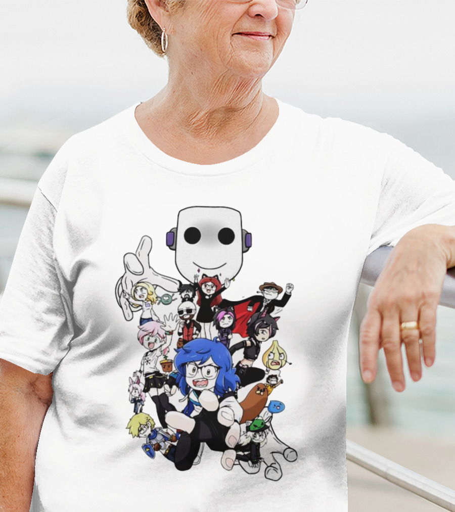Captainshio Friends Cartoon Character Ensemble T-Shirt