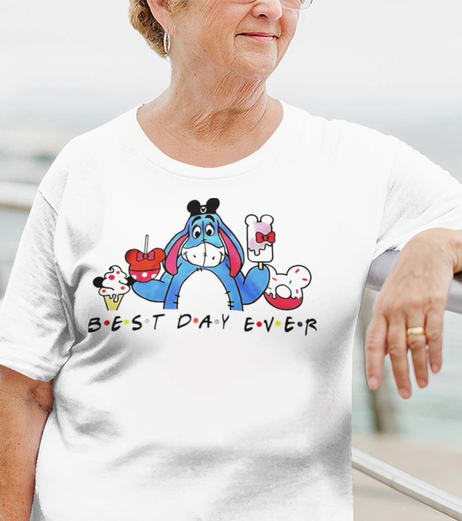 Eeyore Best Day Ever Disney Mouse Ears Cupcakes And Ice Cream T-Shirt