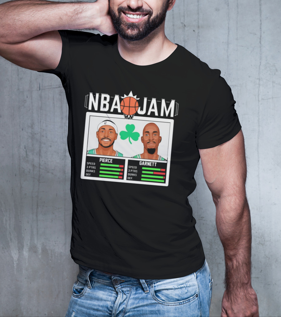 NBA Jam Pierce Garnett Vintage Celtics Basketball Retro Game T-Shirt