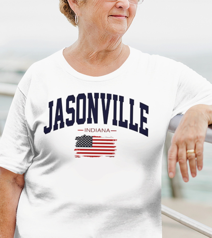 Jasonville Indiana USA Flag T-Shirt