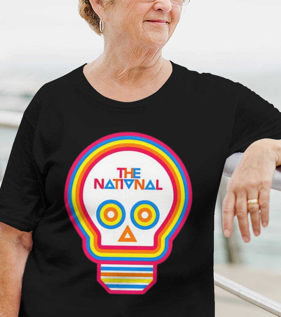The National Lightbulb Skull Retro Rainbow T-Shirt