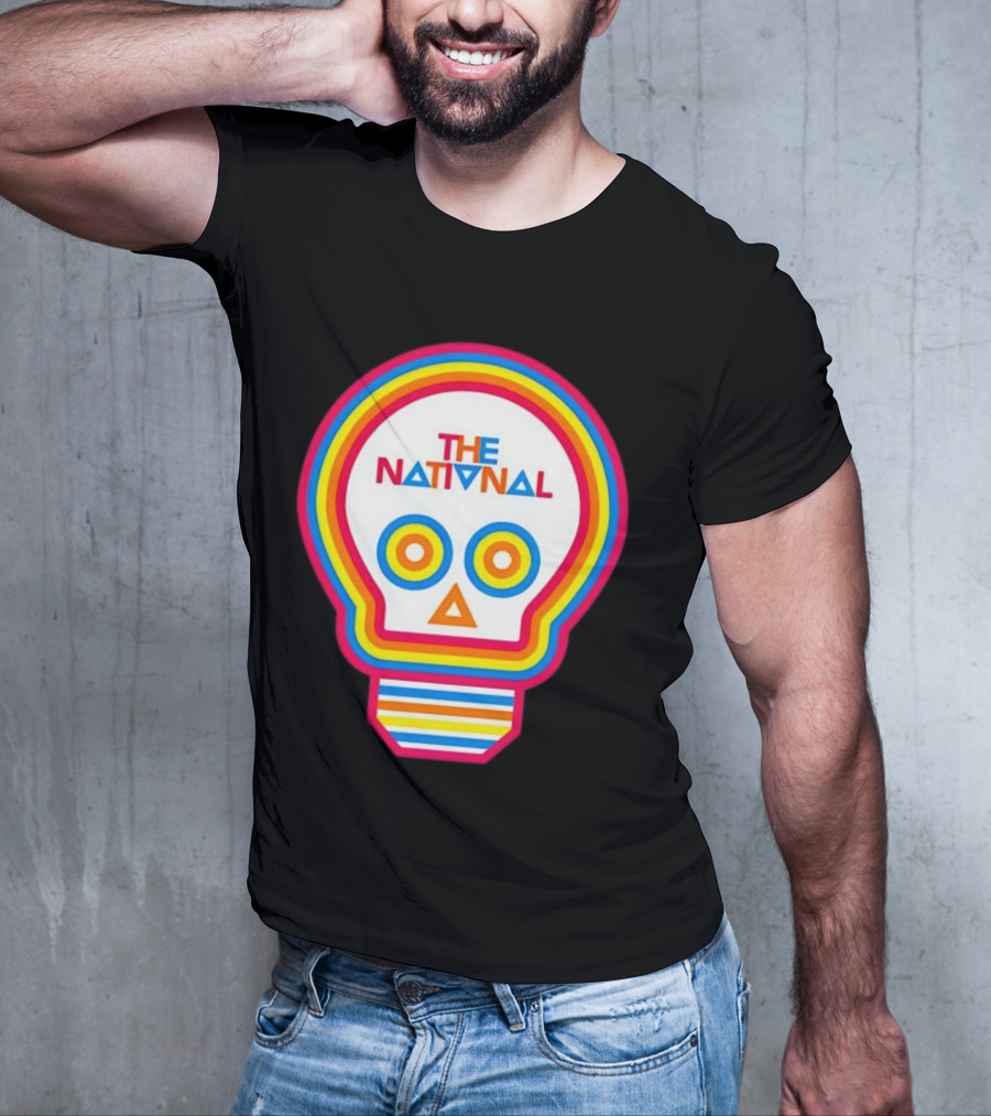 The National Lightbulb Skull Retro Rainbow T-Shirt