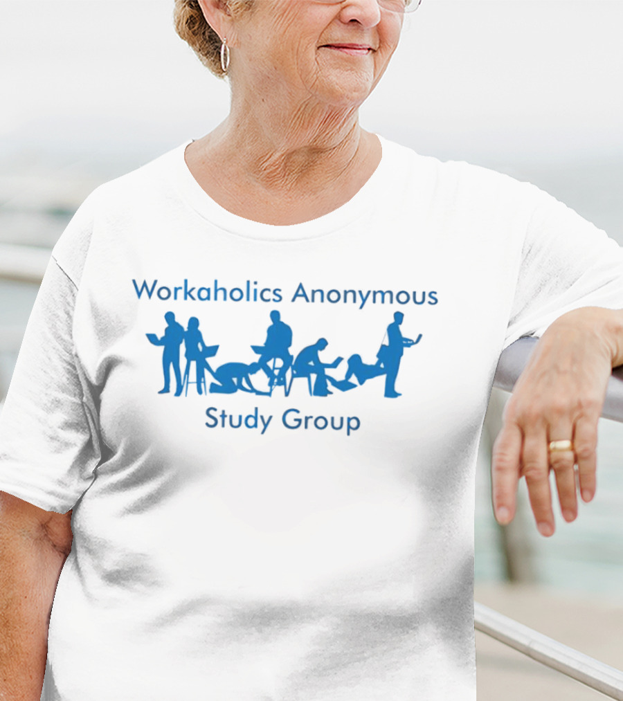 Workaholics Anonymous Study Group Silhouette Fun Gathering T-Shirt