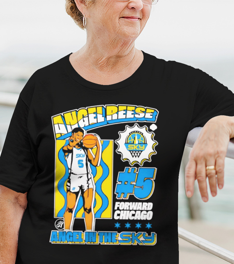 Angel Reese #5 Forward Chicago Sky Angel In The Sky T-Shirt