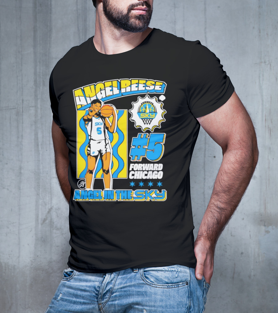 Angel Reese #5 Forward Chicago Sky Angel In The Sky T-Shirt