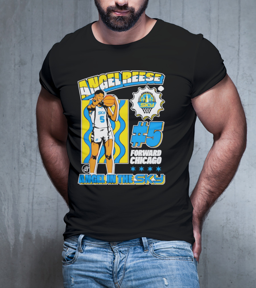 Angel Reese #5 Forward Chicago Sky Angel In The Sky T-Shirt
