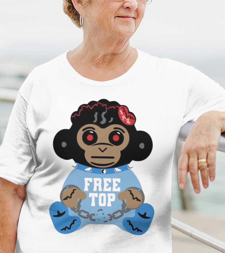 Never Broke Again Free Top Baby Monkey Character Chains T-Shirt