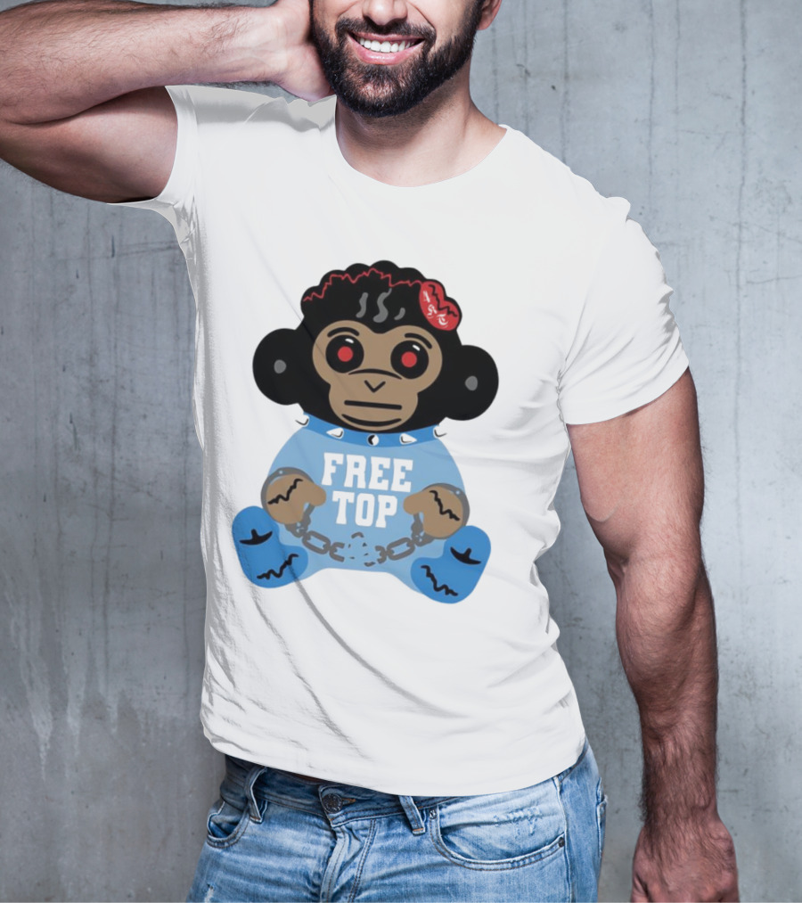 Never Broke Again Free Top Baby Monkey Character Chains T-Shirt