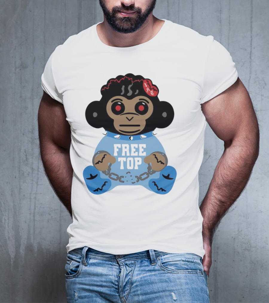 Never Broke Again Free Top Baby Monkey Character Chains T-Shirt