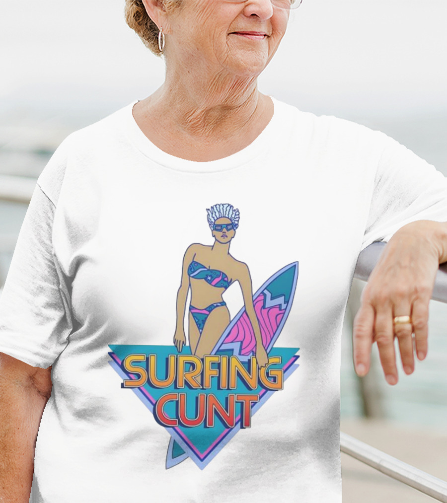 Surfing Cunt Retro Summer Vibes Surfer Girl Iconic T-Shirt