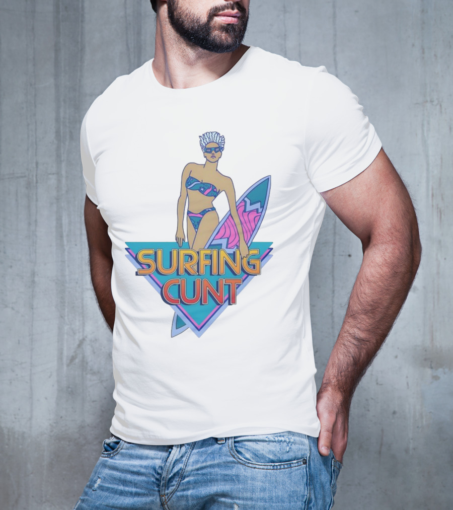 Surfing Cunt Retro Summer Vibes Surfer Girl Iconic T-Shirt