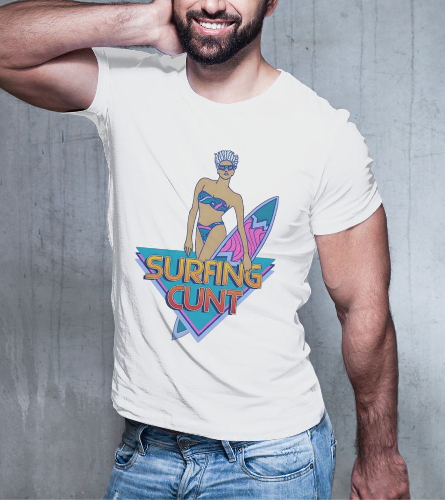 Surfing Cunt Retro Summer Vibes Surfer Girl Iconic T-Shirt