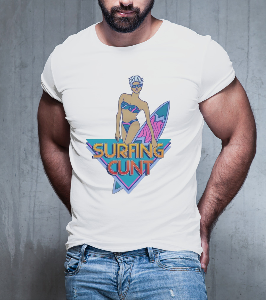 Surfing Cunt Retro Summer Vibes Surfer Girl Iconic T-Shirt