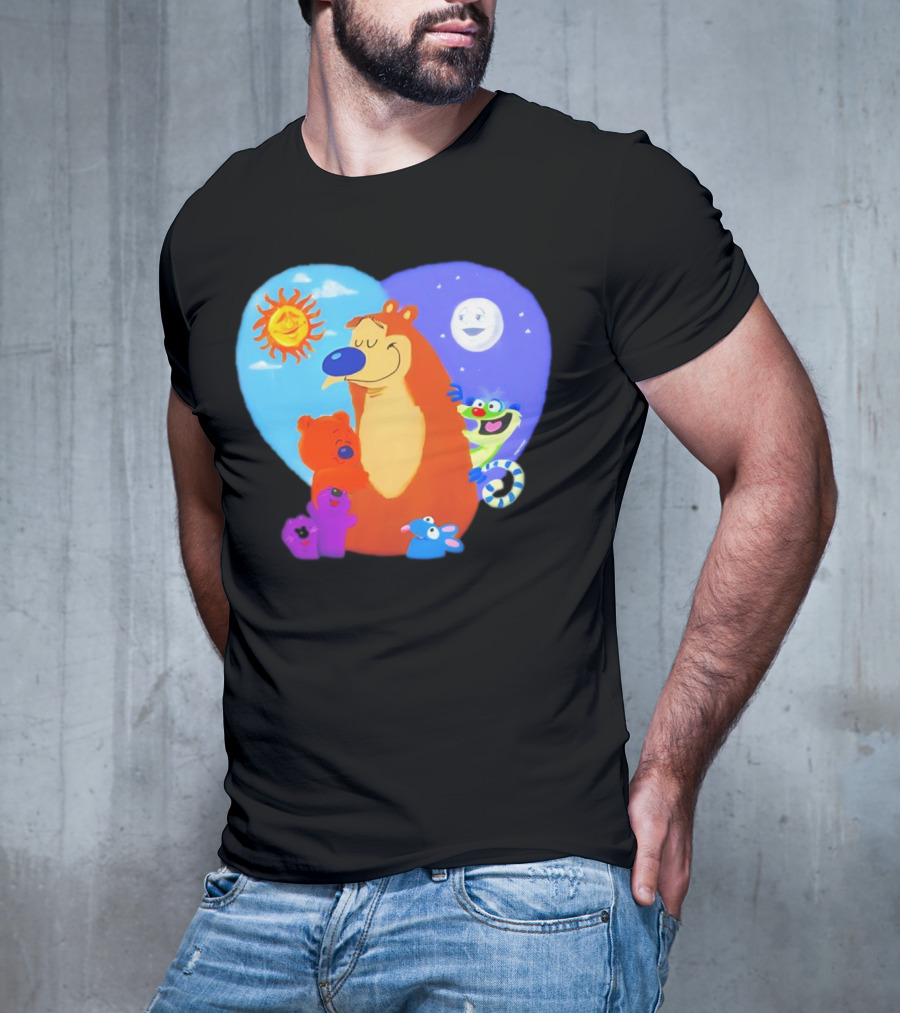 Bear In The Big Blue House Muppet History With Sun And Moon Characters T-Shirt