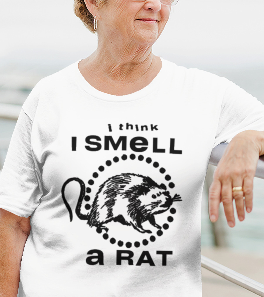 I Think I Smell A Rat Black Graphic Text With Rat T-Shirt
