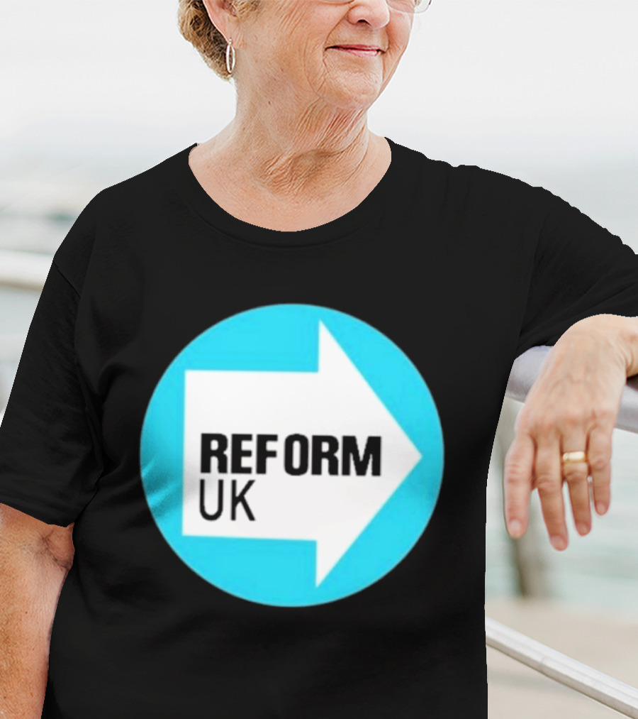 Reform UK Arrow Symbol Blue Circle T-Shirt