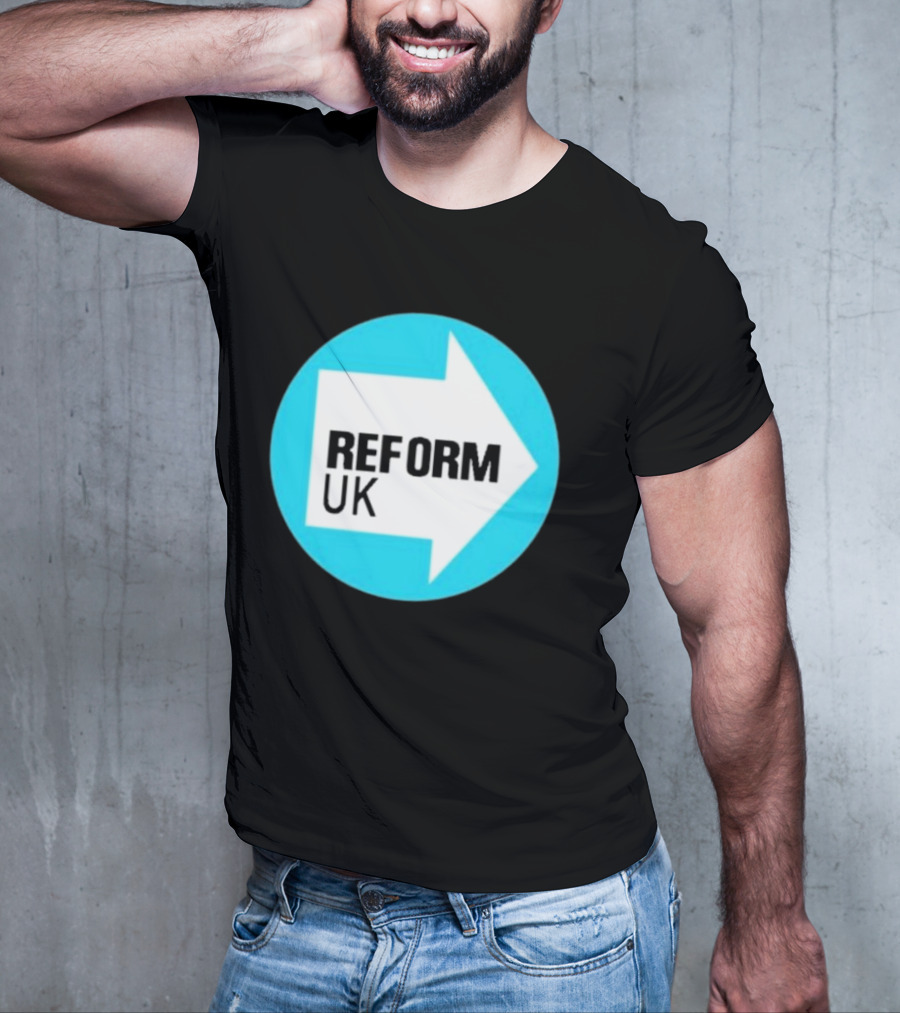Reform UK Arrow Symbol Blue Circle T-Shirt