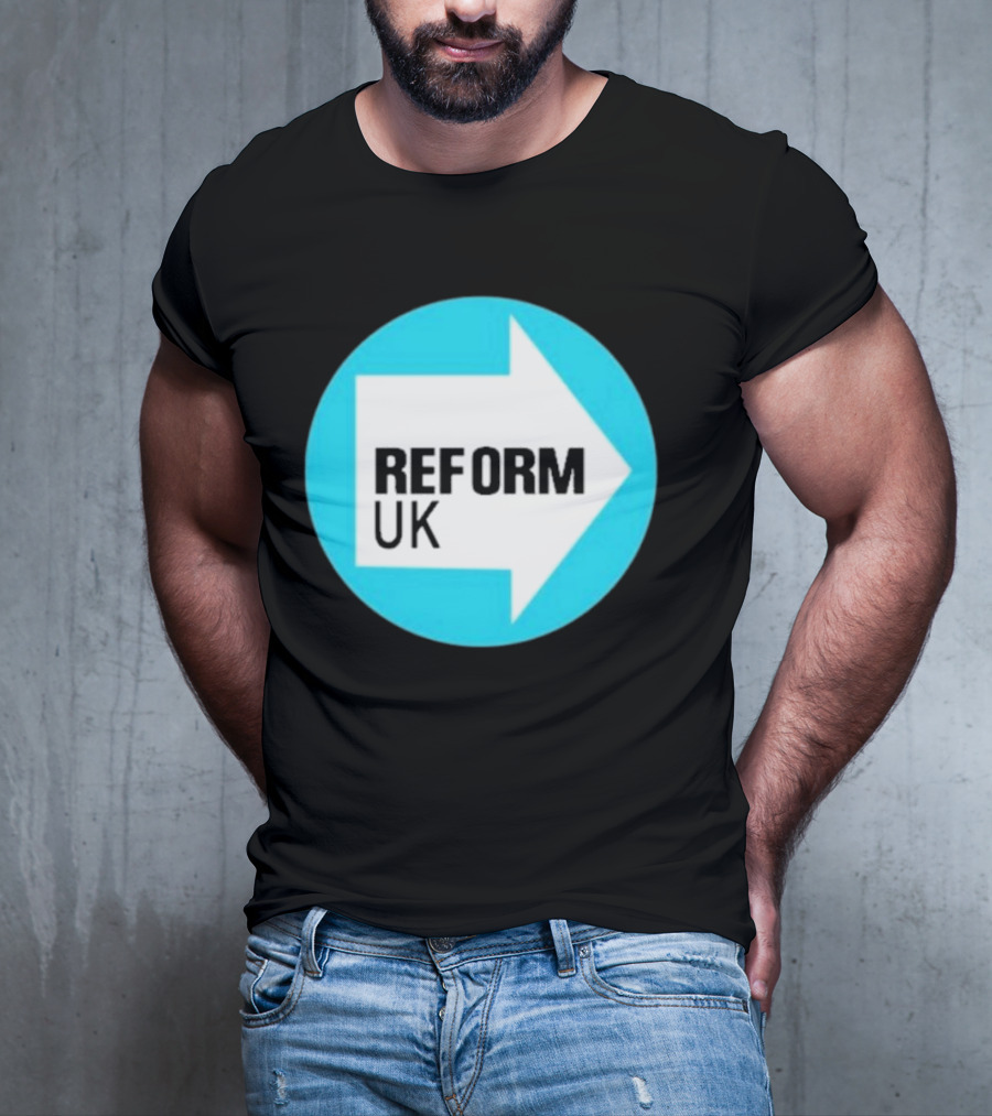 Reform UK Arrow Symbol Blue Circle T-Shirt