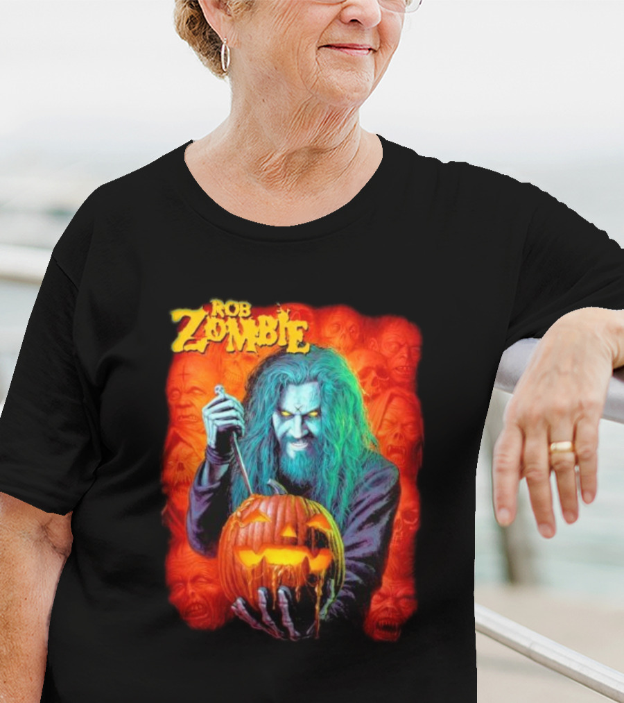 Rob Zombie Hellbilly Deluxe Halloween Pumpkin Horror T-Shirt