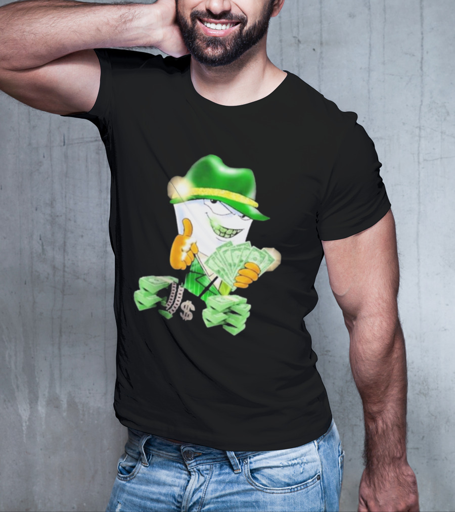 Thug Shake Money Master Shake With Cash And Green Hat T-Shirt