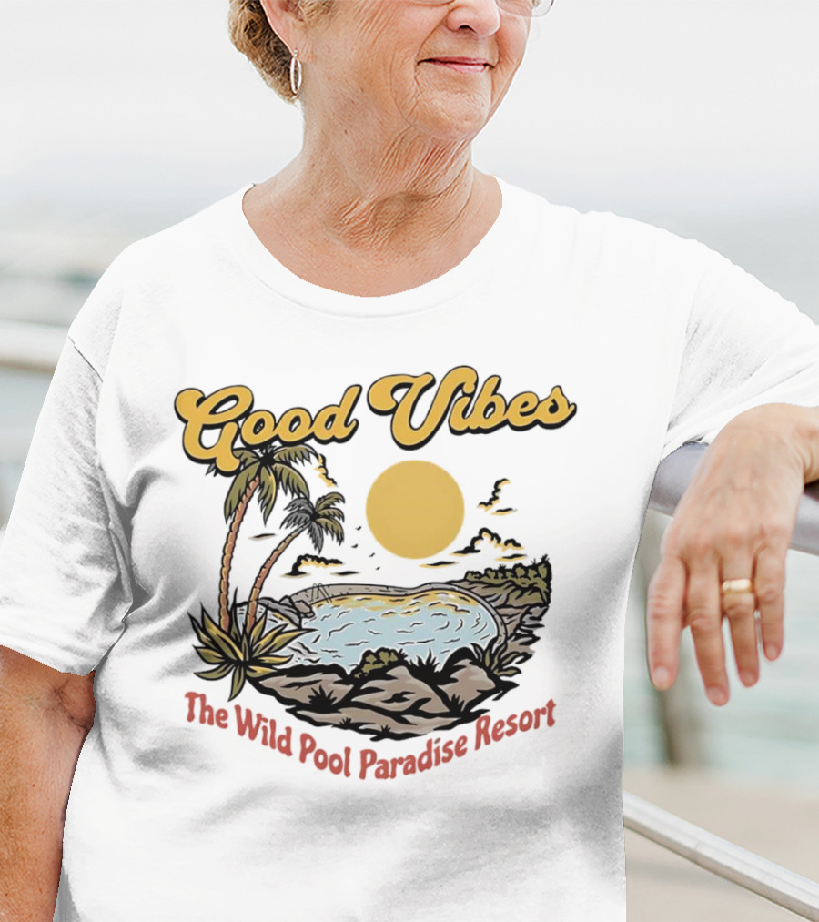 Good Vibes Tropical Sunset At The Wild Pool Paradise Resort T-Shirt